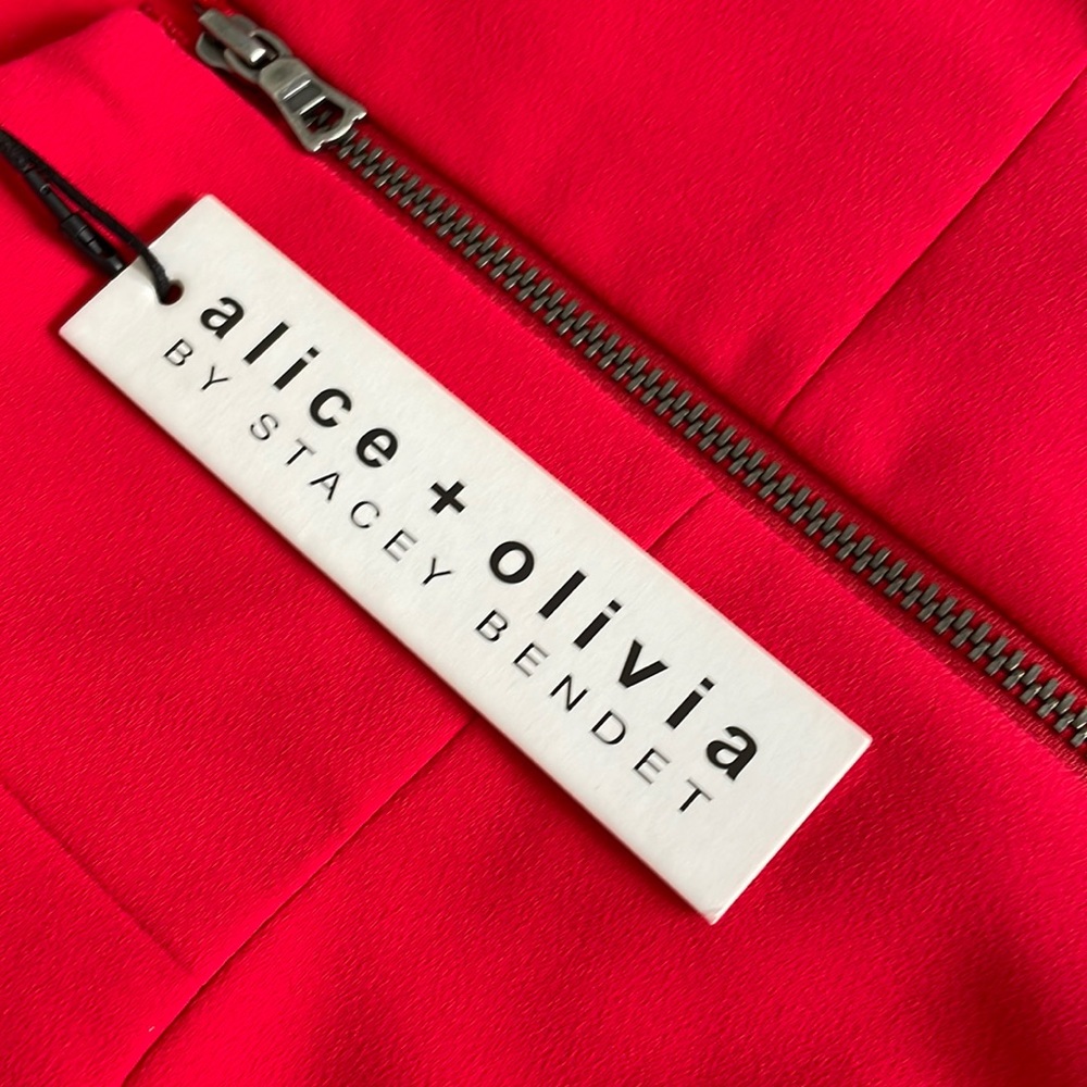 Alice + Olivia Red Tiered Mini Dress - Picture 4 of 12